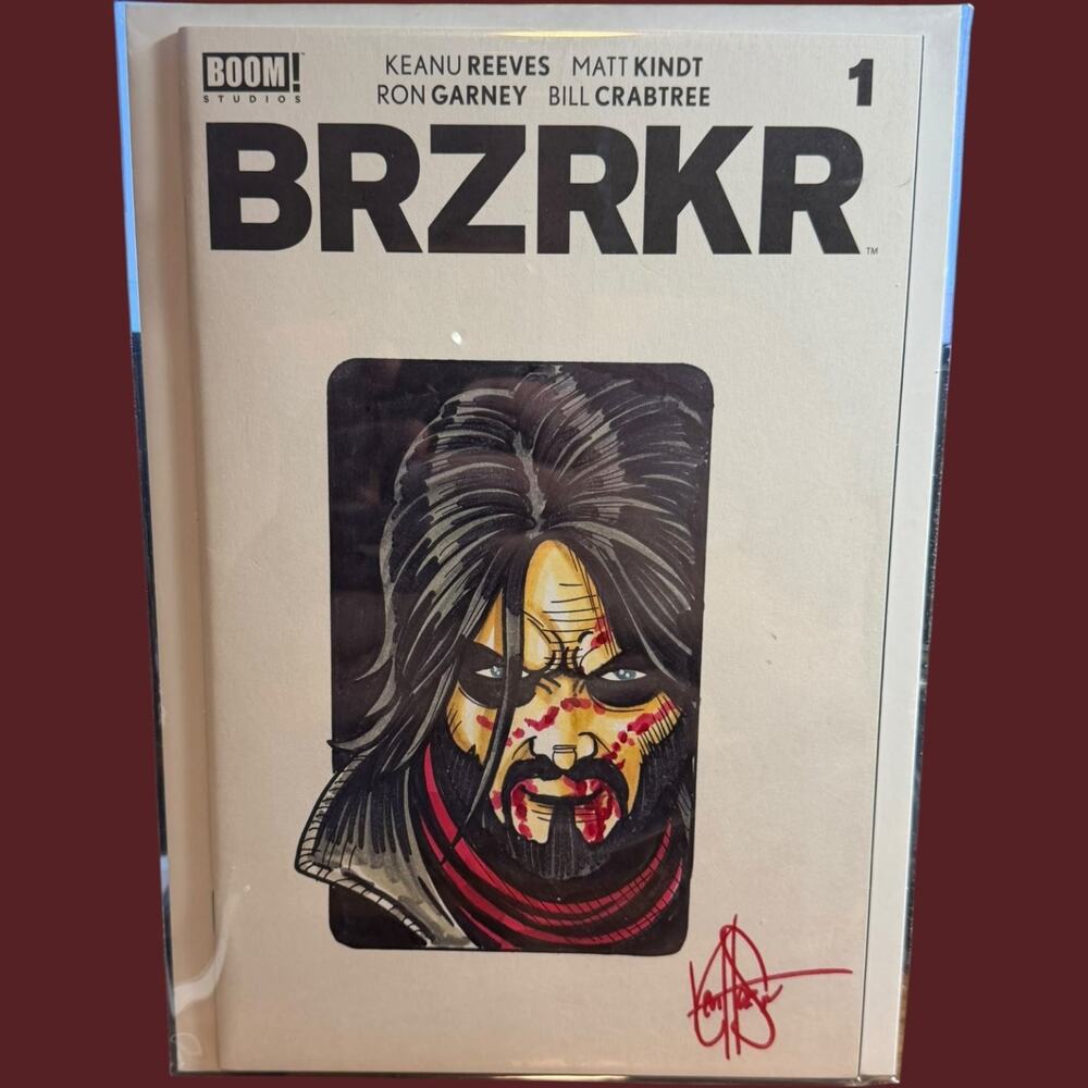 BRZRKR #1 Dynamic Forces Signed & Remarked by Ken Haeser w/COA Keanu Reeves